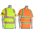 Soem-hallo Sicht Viz Orange Kalk-Sicherheits-industrielle Arbeit T-Shirts Hohe Sichtbarkeit reflektierende Rundhalsausschnitt-Sicherheits-Arbeitskleidung mit Tasche